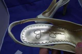Jessica Simpson Cream Peep Toe Cork Platform Heels 6B  