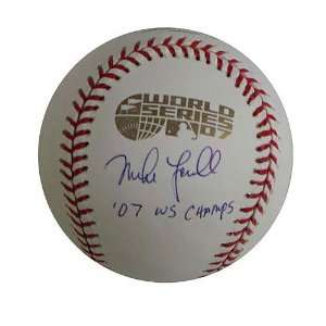   2007 World Series Baseball Inscribed 07 Ws Champs