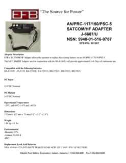 NEW AN/PRC 117 150 PSC 5 SATCOM HF Adapter J 6687/U  