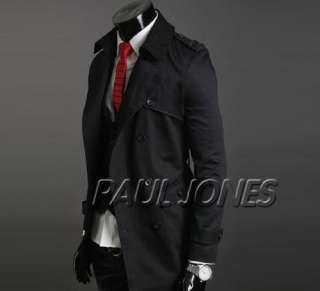   Stylish Double Breasted Slim fit Casual Trench Coat Jacket Outwear