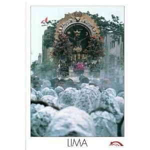 Original New Postcard From Peru Procession Lord Of The Miracles Lima