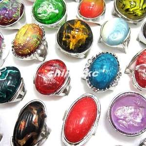 wholesale jewelry lots of 10pcs Big Resin and stone silver P Fashion 