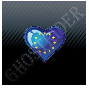 European Union EU Flag Heart Car Trucks Sticker Decal