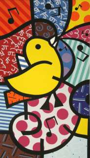 ROMERO BRITTO SONG BIRDS YELLOW LIMITED EDITION S/N POP ART MORE 