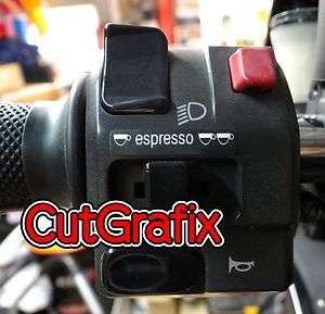 CutGrafix Ducati Espresso switch sticker pair Monster 1098 996 748 
