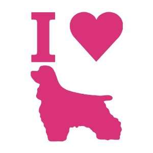  I Love Cocker Spaniels small 3 Tall PINK vinyl window 