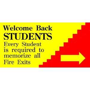  3x6 Vinyl Banner   Welcome Back Students safety 