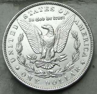   morgan dollar strong above average details lustrous white surfaces