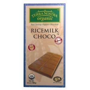 TERRA NOSTRA organic Ricemilk Choco Bar, 3.5 Ounce Bars (Pack of 12 