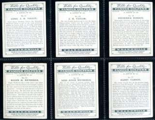 Tobacco Card Set, WD & HO Wills, FAMOUS GOLFERS, Golf,Hagen etc, 1930 