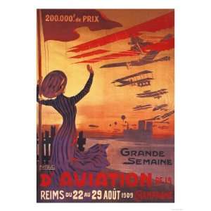  Champagne, France   Great Week of Aviation Giclee Poster 