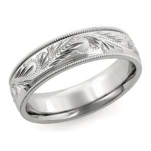   Scroll Wedding Ring Comfort Fit Style HC3336, Finger Size 5½ Wedding