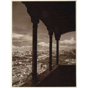  1925 View Albaicin Alhambra Granada Spain Photogravure 