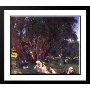   , John Singer 23x20 Framed and Double Matted Albanian Olive Pickers
