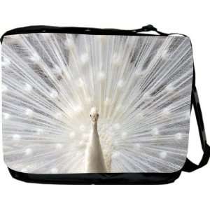  Albino White Peacock Messenger Bag   Book Bag   School Bag 