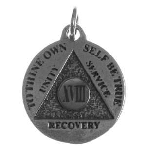 Alcoholics Anonymous Mini Medallion, 18 Year (XVIII), 13/16 Wide 1 1 