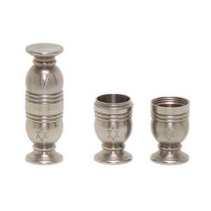  Alef Judaica CHT7187 Traveling, Pewter Candle Holders with 