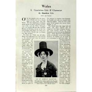    c1920 WALES NATIONAL COSTUME CAMBRIA GIRL HAT LADY
