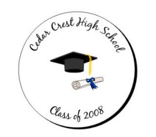 120 Personalized Graduation Round Labels Seals Stickers  
