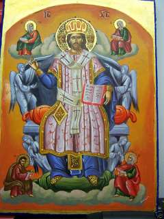 JESUS HIGH PRIEST HAND PAINTED GREEK ORTHODOX ICON  