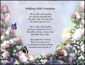 GREAT Walking With Grandma Poem Print gift 4 Grandma  