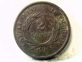 1864 FINE+ 2 CENT PIECE ID#J271 ~99c N/R~  
