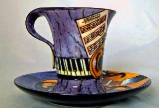 Porcelain Cup & Saucer Music Medley Menasby Benaya MIB  
