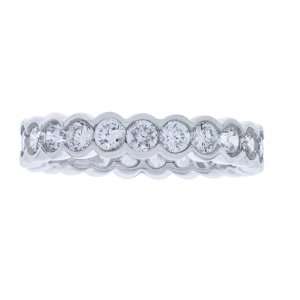  Platinum Plated Sterling Silver Clear Round Cubic Zirconia 