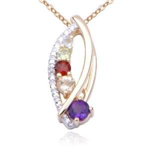  18k Gold Plated Sterling Silver Genuine Multi Gemstone and 