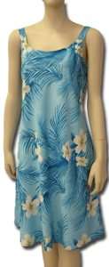 Turquoise Palm Fronds Sun Dress