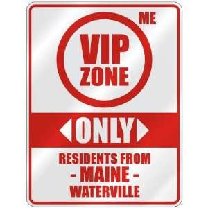   ZONE  ONLY RESIDENTS FROM WATERVILLE  PARKING SIGN USA CITY MAINE