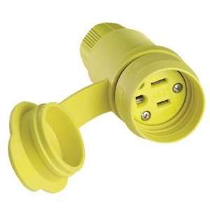 Watertight Straight Blade Plug & Connectors 15 Amp Ylw Connector Body 