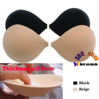   Strapless Backless Self Adhesive free Bra Black Beige Size ABCD  