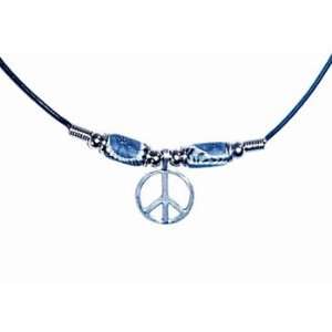  Gray Bead Peace Necklace 