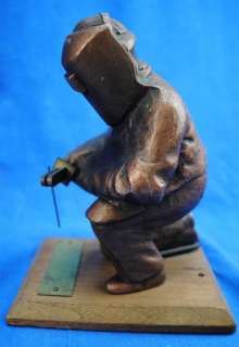 Vtg Old Welder Welding Sculpture Award Industrial Machine Age Art 