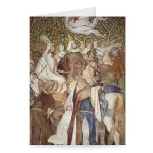 Fresco, Elisabeth Galerie, Wartburg Castle,   Greeting Card (Pack of 