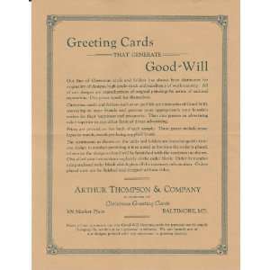   MD, Greeting Card Cover Letter and Order Forms 