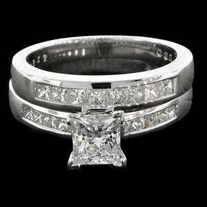 52 CT Princess Diamond Wedding Rings Set I VS2 580551  