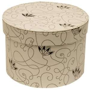   with Black Flower (Round) Hat Box   Sold individually
