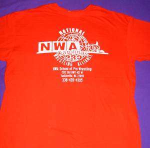 NWA School of Wrestling T Shirt, Red X Large New, Rare  