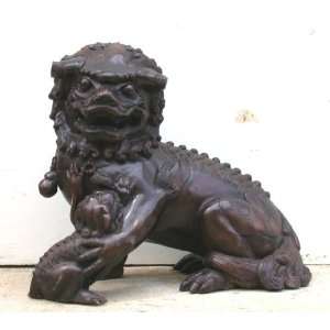    Metropolitan Galleries SRB86036 Chinese Lion Bronze