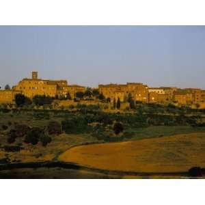  Walled Hill Village at Dusk, Casole dElsa, Tuscany, Italy 