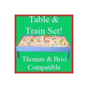 80 Piece Wooden Train Set with Wooden Table. This set is 