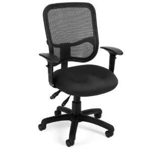 Modern Mesh Ergonomic Task Chair with Adjustable Arms (Black) (40H x 