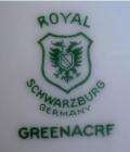 Royal Schwarzburg GREENACRE Aqua Green Cups & Saucers  