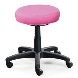  Round Stool in Pink Fabric Pink Fabric/Black Frame Office 