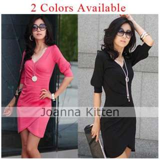 Trendy Pencil straight Womens Office Dress 2color&7Size  