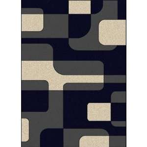  Bella Mod Block Navy / Pearl Contemporary Rug Color Navy 