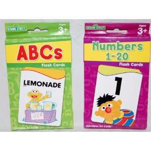  Set of 2 Sesame Street Baby Flash Cards ABCs & Numbers 