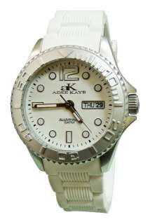 THIS IS A BRAND NEW AUTHENTIC ADEE KAYE LADIES DIVER WHITE DIAL DATE 